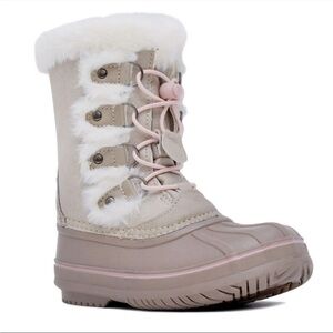 London Fog Taupe Kids Snow Boots